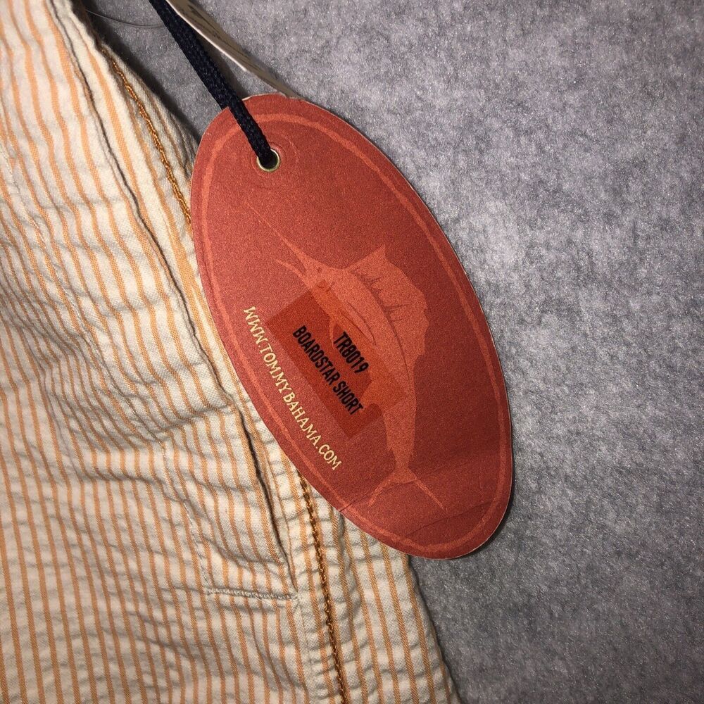 NWT Tommy Bahama Stripe City Men's Shorts 36 Dress Orange Casual Lounge Golf - Picture 6 of 12